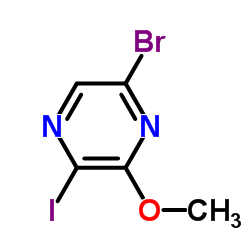 5-Bromo-2-iodo-3-methoxypyrazine structure