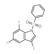 5,7-二氟-3-碘-1-(苯基磺酰基)-1H-吲哚结构式
