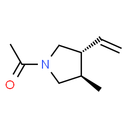 Pyrrolidine, 1-acetyl-3-ethenyl-4-methyl-, trans- (9CI) Structure