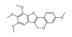 3,8,9,10-Tetramethoxy-6H-benzofuro[3,2-c][1]benzopyran结构式