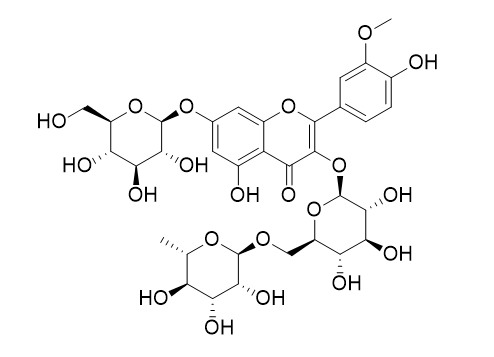 异鼠李素-3-O-芸香苷-7-O-葡萄糖苷结构式