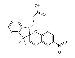 1-(beta-carboxyethyl)-3,3-dimethyl-6'-nitrospiro(indoline- 2,2'-2H-benzopyran)结构式