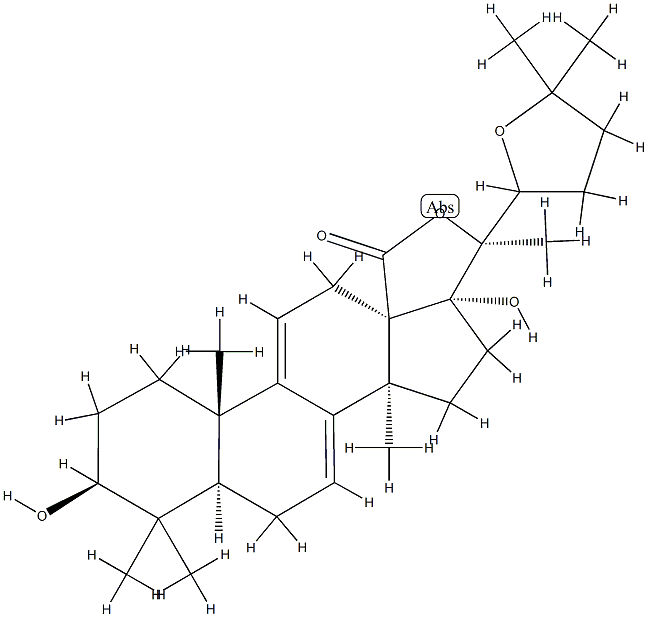 3β,17,20-Trihydroxy-22,25-epoxylanosta-7,9(11)-dien-18-oic acid γ-lactone Structure