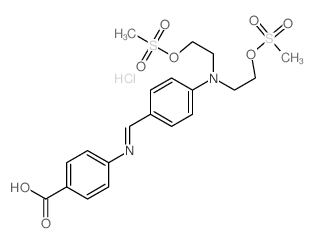 Benzoic acid, 4-[[[4-[bis[2-[(methylsulfonyl)oxo]ethyl]amino]phenyl]methylene]am ino]-, monohydrochloride结构式