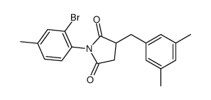 1-(2-bromo-4-methylphenyl)-3-[(3,5-dimethylphenyl)methyl]pyrrolidine-2,5-dione Structure