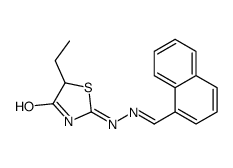 5-ethyl-2-[(2E)-2-(naphthalen-1-ylmethylidene)hydrazinyl]-1,3-thiazol-4-one结构式