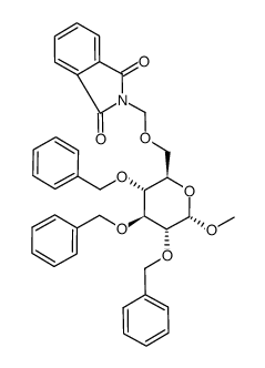 methyl 2,3,4-tri-O-benzyl-6-O-phthalimidomethyl-α-D-glucopyranoside结构式