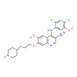 4-[(2,4-DICHLORO-5-METHOXYPHENYL)AMINO]-6-METHOXY-7-[(1-METHYL-4-PIPERIDIN-4-YL)METHOXY]-3 QUINOLINECARBONITRILE Structure