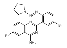 4-Quinazolinamine,6-bromo-2-[5-bromo-2-[2-(1-pyrrolidinyl)diazenyl]phenyl]- structure