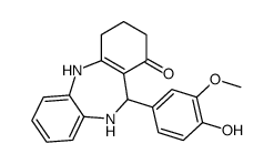 6-(4-hydroxy-3-methoxyphenyl)-5,6,8,9,10,11-hexahydrobenzo[b][1,4]benzodiazepin-7-one Structure