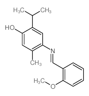 4-[(2-methoxyphenyl)methylideneamino]-5-methyl-2-propan-2-yl-phenol结构式