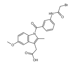 {1-[3-(2-bromo-acetylamino)-benzoyl]-5-methoxy-2-methyl-indol-3-yl}-acetic acid Structure
