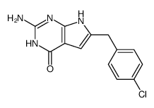 2-amino-4-oxo-6-(4-chlorobenzyl)-3,7-dihydropyrrolo[2,3-d]pyrimidine Structure
