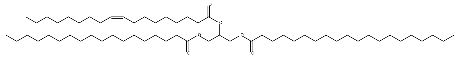 Eicosanoic acid, 2-[[(9Z)-1-oxo-9-octadecen-1-yl]oxy]-3-[(1-oxooctadecyl)oxy]propyl ester Structure