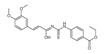 ethyl 4-[3-(3,4-dimethoxyphenyl)prop-2-enoylcarbamothioylamino]benzoate结构式