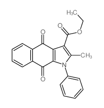 1H-Benz[f]indole-3-carboxylic acid, 4,9-dihydro-2-methyl-4,9-dioxo-1-phenyl-, ethyl ester Structure