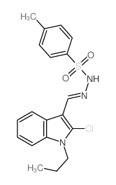 Benzenesulfonicacid, 4-methyl-, 2-[(2-chloro-1-propyl-1H-indol-3-yl)methylene]hydrazide Structure