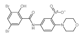 3,5-dibromo-2-hydroxy-N-(4-morpholin-4-yl-3-nitro-phenyl)benzamide结构式