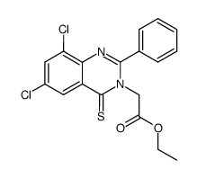 (6,8-dichloro-2-phenyl-4-thioxo-4H-quinazolin-3-yl)-acetic acid ethyl ester Structure