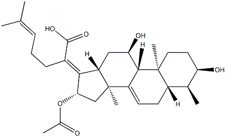 (4α,13α,14β,17Z)-16β-Acetoxy-3α,11α-dihydroxy-18,29-dinordammara-7,17(20),24-trien-21-oic acid structure