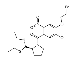 (2S)-N-[4-(2-bromoethoxy)-5-methoxy-2-nitrobenzoyl]pyrrolidine-2-carboxaldehyde diethyl dithioacetal结构式