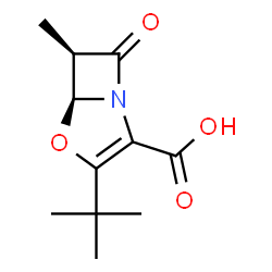 4-Oxa-1-azabicyclo[3.2.0]hept-2-ene-2-carboxylicacid,3-(1,1-dimethylethyl)-6-methyl-7-oxo-,trans-(9CI)结构式