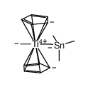 bis(η-cyclopentadienyl)methyl(trimethylstannylmethyl)titanium(IV) Structure
