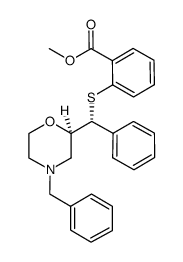 methyl-2-({(R)-phenyl[(2R)-4-(phenylmethyl)morpholin-2-yl]methyl}thio)benzoate结构式