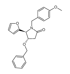(4S,5S)-4-benzyloxy-5-(fur-2-yl)-1-(4-methoxybenzyl)pyrrolidin-2-one结构式