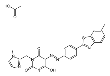 5-[[4-(6-methylbenzothiazol-2-yl)phenyl]azo]barbituric acid, mono[(1-methyl-1H-imidazolyl)methyl] derivative, monoacetate结构式