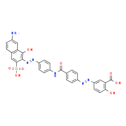 5-[[4-[[[4-[(7-amino-1-hydroxy-3-sulpho-2-naphthyl)azo]phenyl]amino]carbonyl]phenyl]azo]salicylic acid Structure