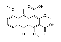 1,3,5-trimethoxy-10-methylacridone-2,4-dicarboxylic acid结构式