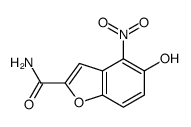 5-hydroxy-4-nitro-1-benzofuran-2-carboxamide结构式