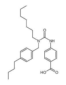 4-[[(4-butylphenyl)methyl-heptylcarbamoyl]amino]benzoic acid结构式