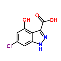 6-Chloro-4-hydroxy-1H-indazole-3-carboxylic acid结构式