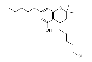 4-[(E)-4-Hydroxy-butylimino]-2,2-dimethyl-7-pentyl-chroman-5-ol结构式