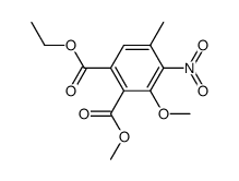 1-ethyl 2-methyl 3-methoxy-5-methyl-4-nitrophthalate结构式