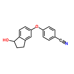 4-[(1-Hydroxy-2,3-dihydro-1H-inden-5-yl)oxy]benzonitrile Structure