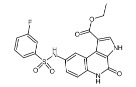 8-(3-fluoro-benzenesulfonylamino)-4-oxo-4,5-dihydro-3H-pyrrolo[2,3-c]quinoline-1-ethyl carboxylate结构式