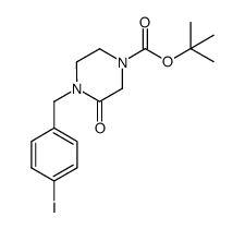 4-(4-iodobenzyl)-3-oxopiperazine-1-carboxylic acid tert-butyl ester结构式