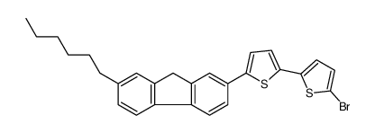 2-bromo-5-[5-(7-hexyl-9H-fluoren-2-yl)thiophen-2-yl]thiophene结构式
