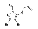 3,4-dibromo-1-ethenyl-5-prop-2-enylsulfanylpyrazole结构式