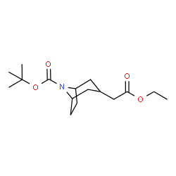 3-ETHOXYCARBONYLMETHYL-8-AZA-BICYCLO[3.2.1]OCTANE-8-CARBOXYLIC ACID TERT-BUTYL ESTER Structure