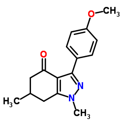 3-(4-Methoxyphenyl)-1,6-dimethyl-1,5,6,7-tetrahydro-4H-indazol-4-one结构式