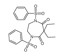 1,4-bis(benzenesulfonyl)-6,6-diethyl-1,4-diazepane-5,7-dione结构式