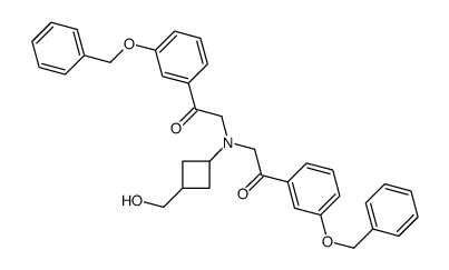 2-[[3-(hydroxymethyl)cyclobutyl]-[2-oxo-2-(3-phenylmethoxyphenyl)ethyl]amino]-1-(3-phenylmethoxyphenyl)ethanone Structure