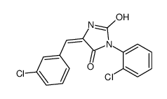 (5E)-3-(2-chlorophenyl)-5-[(3-chlorophenyl)methylidene]imidazolidine-2,4-dione Structure