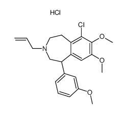 3-allyl-6-chloro-7,8-dimethoxy-1-(3-methoxyphenyl)-2,3,4,5-tetrahydro-1H-3-benzazepine hydrochloride结构式
