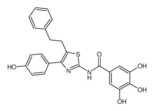 3,4,5-trihydroxy-N-[4-(4-hydroxy-phenyl)-5-phenylethyl-thiazol-2-yl]-benzamide结构式