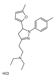 N,N-diethyl-2-[3-(5-methylfuran-2-yl)-2-(4-methylphenyl)-3,4-dihydropyrazol-5-yl]ethanamine,hydrochloride Structure